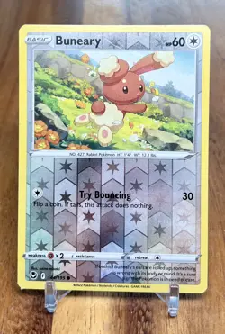 Buneary 144/195 Reverse Holo Silver Tempest Pokemon Card NM - Image 1