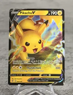 Pikachu V 043/185 Vivid Voltage- NM Ultra Rare Full Art Pokemon TCG Card - Image 1