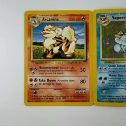 Pokemon Lot of 3 Cards, 2 Cards Holo Wigglytuff , Vaporeon, and Arcanine - Image 2