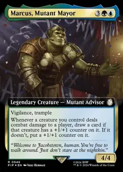 Marcus, Mutant Mayor - Surge Foil Extended Art PIP LP MTG - Image 1