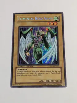Yugioh Elemental Hero Avian EHC1-EN001 Secret Rare LP + Back DMG - Image 1