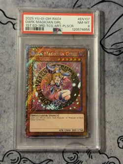 PSA 8 Dark Magician Girl 3rd | 1st Ed Quarter Century Stampede | Platinum Rare - Image 1