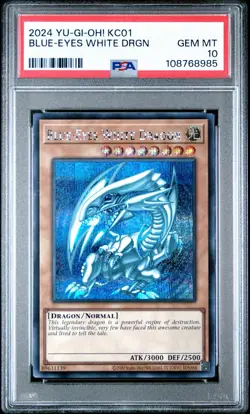 Konami Blue-Eyes White Dragon Ultra Rare KC01-EN004 Unlimited PSA 10 2024 - Image 1