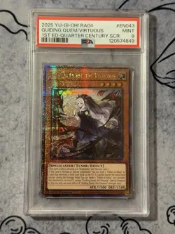 2025 Yu-Gi-Oh Guiding Quem the Virtuous Quarter Century RA04 EN043 PSA 9 - Image 1