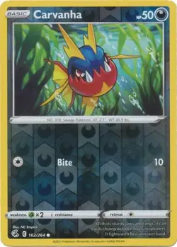 Carvanha 162/264 Reverse Holo | Fusion Strike | Pokemon Card - Image 1