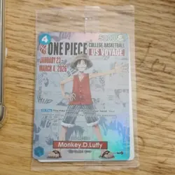 Bandai Namco Monkey.D.Luffy Promo Holo One Piece CCG College Basketball Card - Image 1