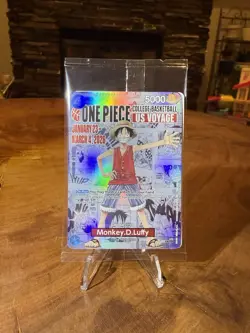 One Piece Gonzaga CCG Monkey D. Luffy Promo Holo Card College Basketball - Image 1