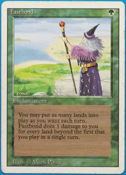 Fastbond Revised HEAVILY PLD (Rare Reserved List MTG Magic Card) (ID# 498444) - Image 1