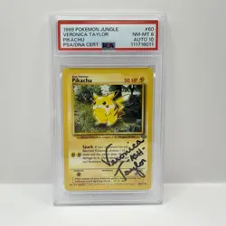 Veronica Taylor Signed - Pikachu - Jungle Set 60/64 WOTC Pokemon Card - PSA 10 - Image 1