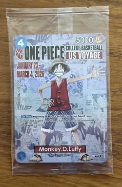 One Piece Monkey D. Luffy US Voyage College Basketball Card (Rutgers) SEALED - Image 1