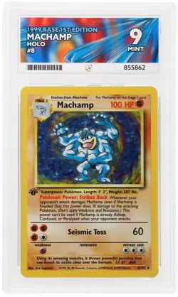 Machamp 8/102 First Edition Base Set Holo ACE Graded 9 Vintage WOTC Pokemon Card - Image 3