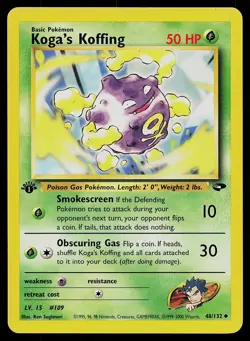 Pokemon Gym Challenge 48/132 Koga's Koffing 1st Edition Pokemon Card - Image 1