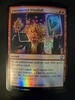 Unexpected Windfall NM FOIL Adventures in the Forgotten Realms MTG FREE SHIPPING - Image 1