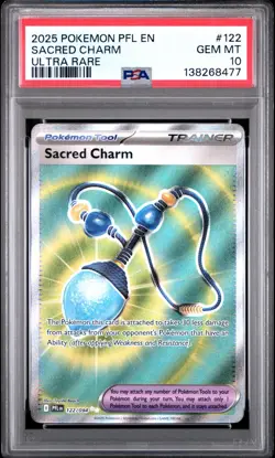 Pokemon Me02 PFL EN-Phantasmal Flames #122 Sacred Charm UR PSA 10 - 138268477 - Image 1