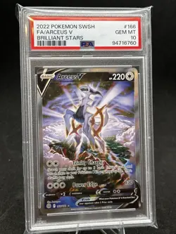 2022 POKEMON SWORD & SHIELD BRILLIANT STARS #166 FULL ART/ARCEUS V PSA 10 - Image 4