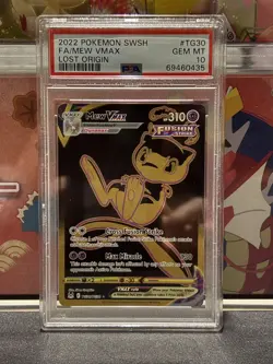 PSA 10 - Pokemon TCG - SWSH Lost Origin - Mew Vmax tg30/tg30 Black Gold - Image 1