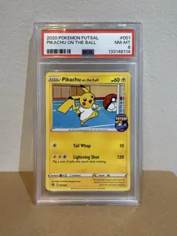 Pikachu On The Ball 001/005 Pokemon Futsal Black Star Promo PSA 8 - Image 1