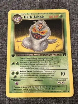 Pokemon Team Rocket Dark Arbok 1st Edition 19/82 - Image 1