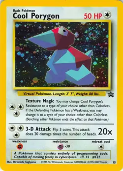 Cool Porygon - Holo - #15 WOTC Black Star Promo - Pokemon TCG - 2000 - Image 1