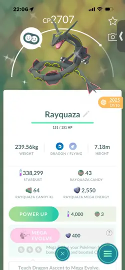 Pokemon Go (Stage 40) Shiny Rayquaza X3 ( 9Legendarys ) - Image 2