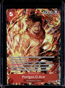2025 One Piece Illustration Box Vol. 5 Portgas D Ace Super Rare #ST15-005 - Image 1