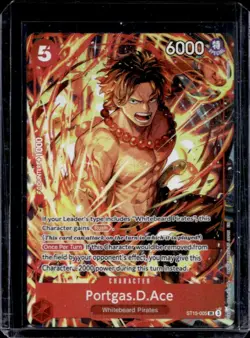 2025 One Piece Illustration Box Vol. 5 Portgas D Ace Super Rare #ST15-005 - Image 1