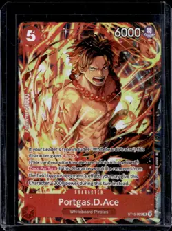 2025 One Piece Illustration Box Vol. 5 Portgas D Ace Super Rare #ST15-005 - Image 1
