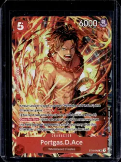2025 One Piece Illustration Box Vol. 5 Portgas D Ace Super Rare #ST15-005 - Image 1