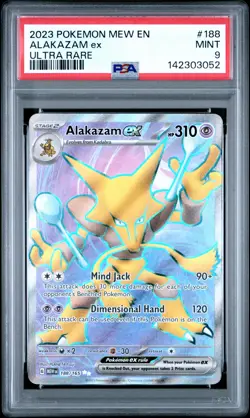 2023 POKEMON MEW EN-151 ULTRA RARE #188 ALAKAZAM EX PSA 9 - Image 1