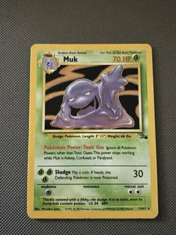 Pokemon Muk TCG Fossil Card 13/62 Holo Unlimited Rare - Image 1
