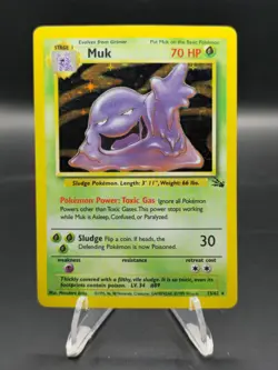 Pokemon TCG Muk Fossil 13/62 Holo Unlimited Holo Rare - Image 1