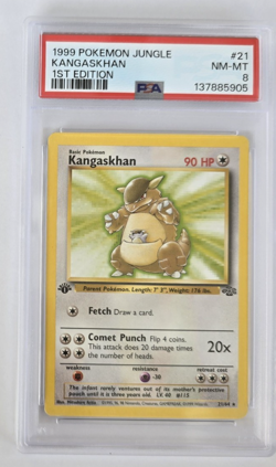 1999 Pokemon 1st Edition Jungle Kangaskhan #21 Rare PSA 8 Near Mint - Mint - Image 1