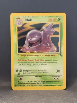 Pokemon TCG Muk Fossil 13/62 Holo Unlimited Holo Rare - Image 1