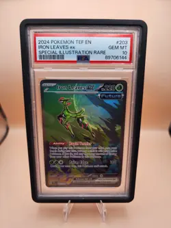 Pokemon TCG Iron Leaves EX Scarlet & Violet Temporal Forces 203/162 PSA 10 - Image 1