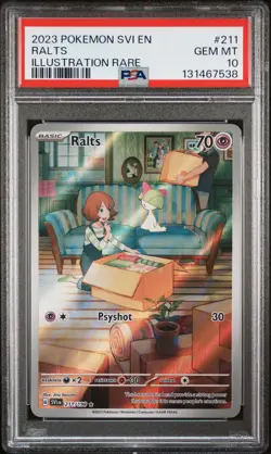 2023 POKEMON SVI EN-SCARLET & VIOLET ILLUSTRATION RARE #211 RALTS PSA 10 - Image 1