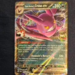 Pokemon Team Rocket's Crobat ex 122/182 DRI Double Rare Prize Pack - Image 1