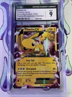 Pokemon Pikachu ex XY84 (2015) Black Star Promo Legendary Collection CGC 9 - Image 1