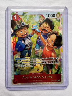 Ace & Sabo & Luffy OP13-007 SR Carrying On His Will One Piece NM- Grade Ready - Image 3