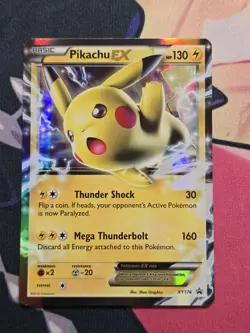Pikachu EX Pokemon Card Holo Ultra Rare XY174 Black Star Promo - MP - Image 1
