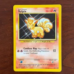 Vulpix 68/102 Common Base Set 4th Print 1999-2000 UK Pokemon Card - Image 1