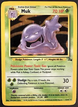 Pokemon Card - Muk Holo Rare Fossil 13/62 - Image 1