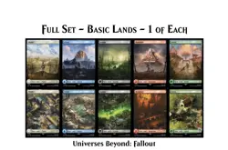MTG FALLOUT BASIC LAND LOT - 1 OF EACH TYPE - 10 LANDS TOTAL - PIP - Image 1