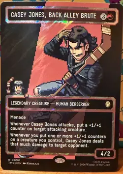 MTG Casey Jones Back Alley Brute Surge Foil TMNT Universes Beyond Pixel Art - Image 1