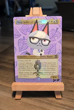 MTG Hand Painted Alter: Raymond As Tivit Seller Of Secrets, Foil - Image 1