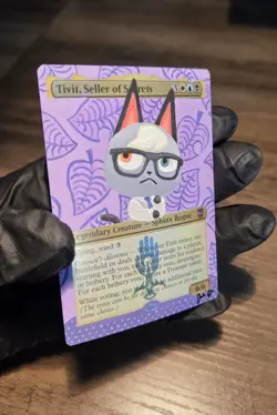 MTG Hand Painted Alter: Raymond As Tivit Seller Of Secrets, Foil - Image 2