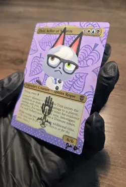 MTG Hand Painted Alter: Raymond As Tivit Seller Of Secrets, Foil - Image 3