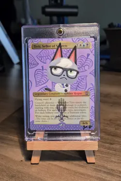 MTG Hand Painted Alter: Raymond As Tivit Seller Of Secrets, Foil - Image 4