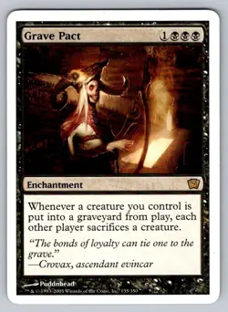 MTG Magic the Gathering 9th Edition Grave Pact Regular Rare 135/350 NM - Image 1