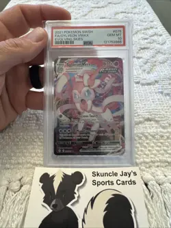 2021 POKEMON SWORD & SHIELD EVOLVING SKIES #075 FULL ART/SYLVEON VMAX PSA 10 - Image 1