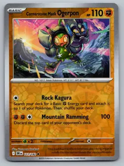 Pokemon TCG SV10: Destined Rivals Cornerstone Mask Ogerpon 111/182 Reverse Holo - Image 1